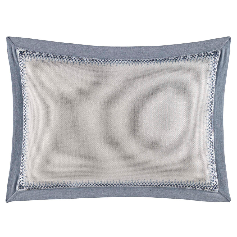 Abbot Embroidered Trim Throw Pillow,Rolling River Wash,large