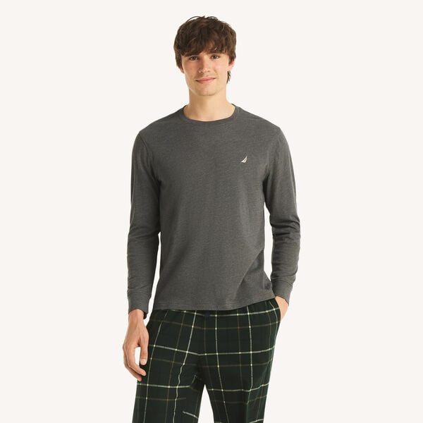 Long Sleeve T-Shirt & Plaid Fleece Pant Pajama Set