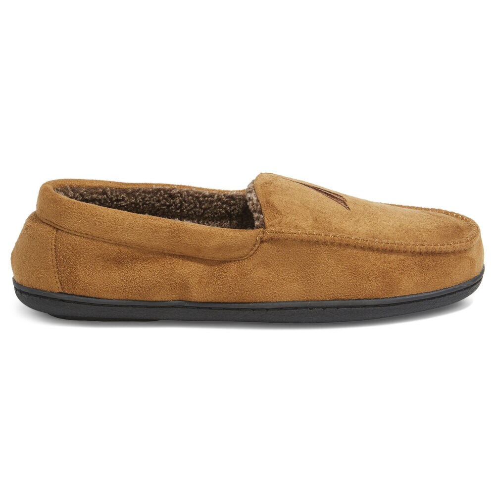 BRAND ICON SUEDE SLIPPER,Camel,large