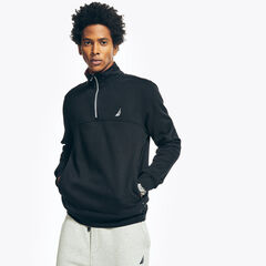 QUARTER-ZIP FLEECE SWEATSHIRT,True Black,large
