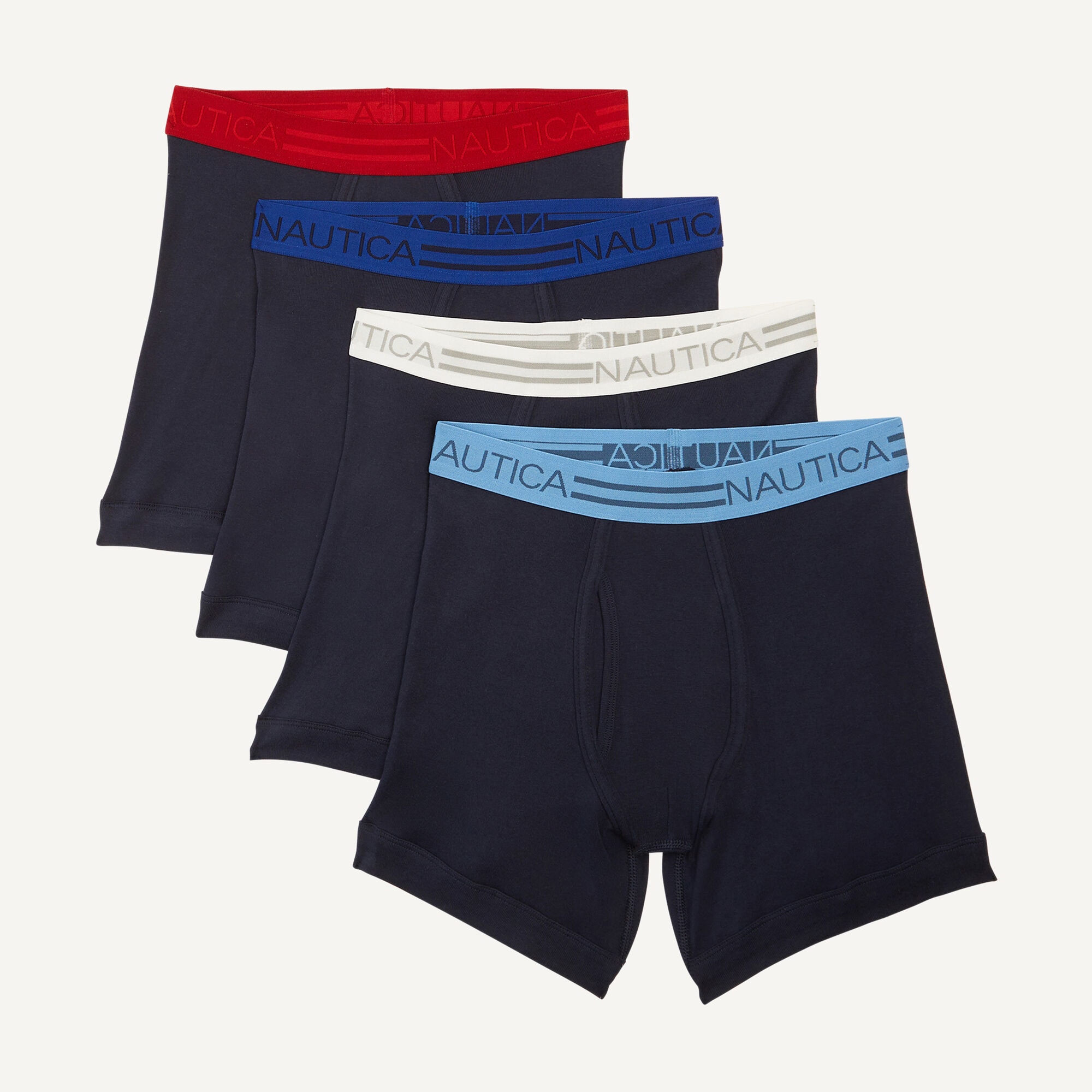 COTTON BOXER BRIEFS, 4-PACK,Peacoat,large