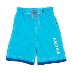 Little Boys' Signature Swim Trunks With Con Flange (4-7),Pure Deep Sea Wash,large