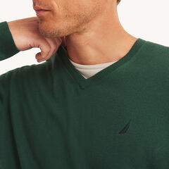 Navtech V-Neck Deck Sweater,Rain Forest Green,large