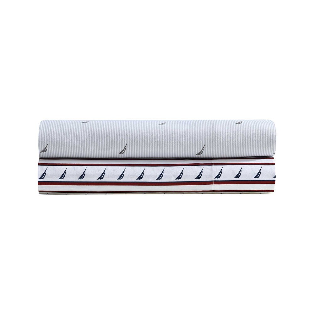Boat Stripe Grey Twin XL Sheet Set,Sienna-dust,large