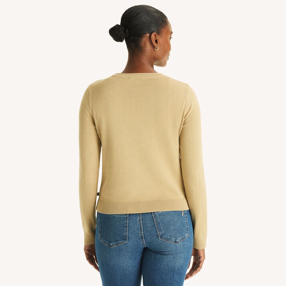 Plaid Crewneck Sweater,Aspen Gold,large