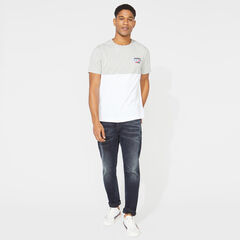 COLORBLOCK LOGO TEE,Grey Heather,large
