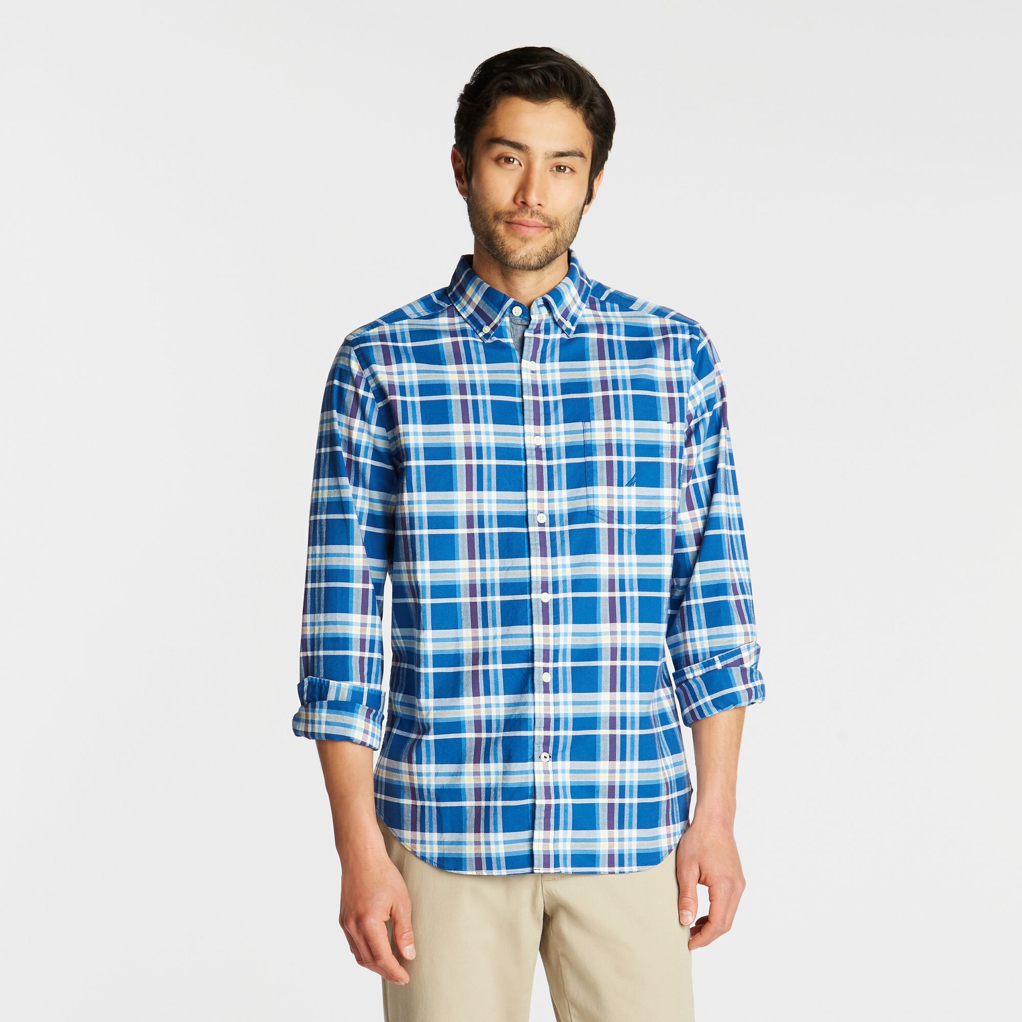 PLAID OXFORD SHIRT,Limoges,large