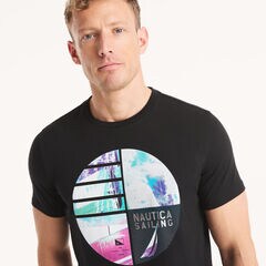 Modern Sailing Graphic T-Shirt,True Black,large