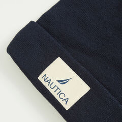 LOGO PATCH BEANIE,Navy,large