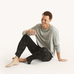 Plaid Pajama Pant Set,Grey Heather,large