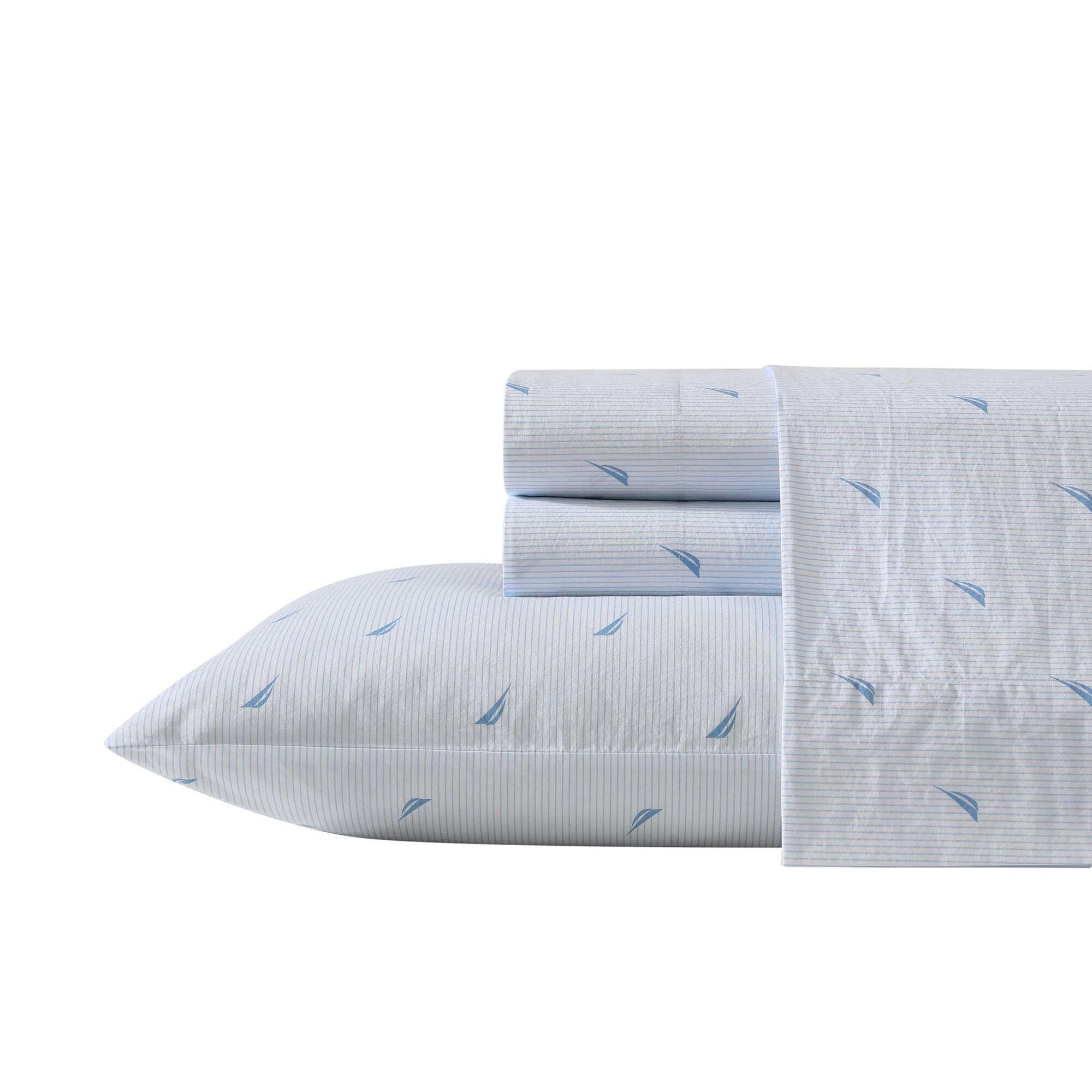 Boat Stripe Blue King Sheet Set,Navy Dusk,large