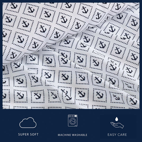Diamond Anchor Blue Queen Sheet Set