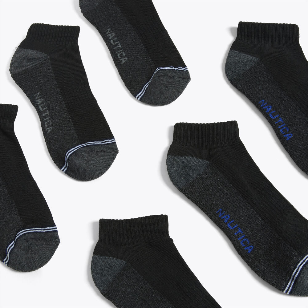 ATHLETIC CORE QUARTER SOCKS, 8-PACK,Black,large
