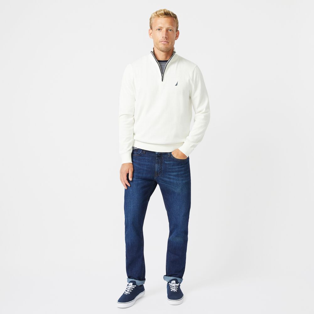 NAVTECH QUARTER-ZIP SWEATER,Marshmallow,large