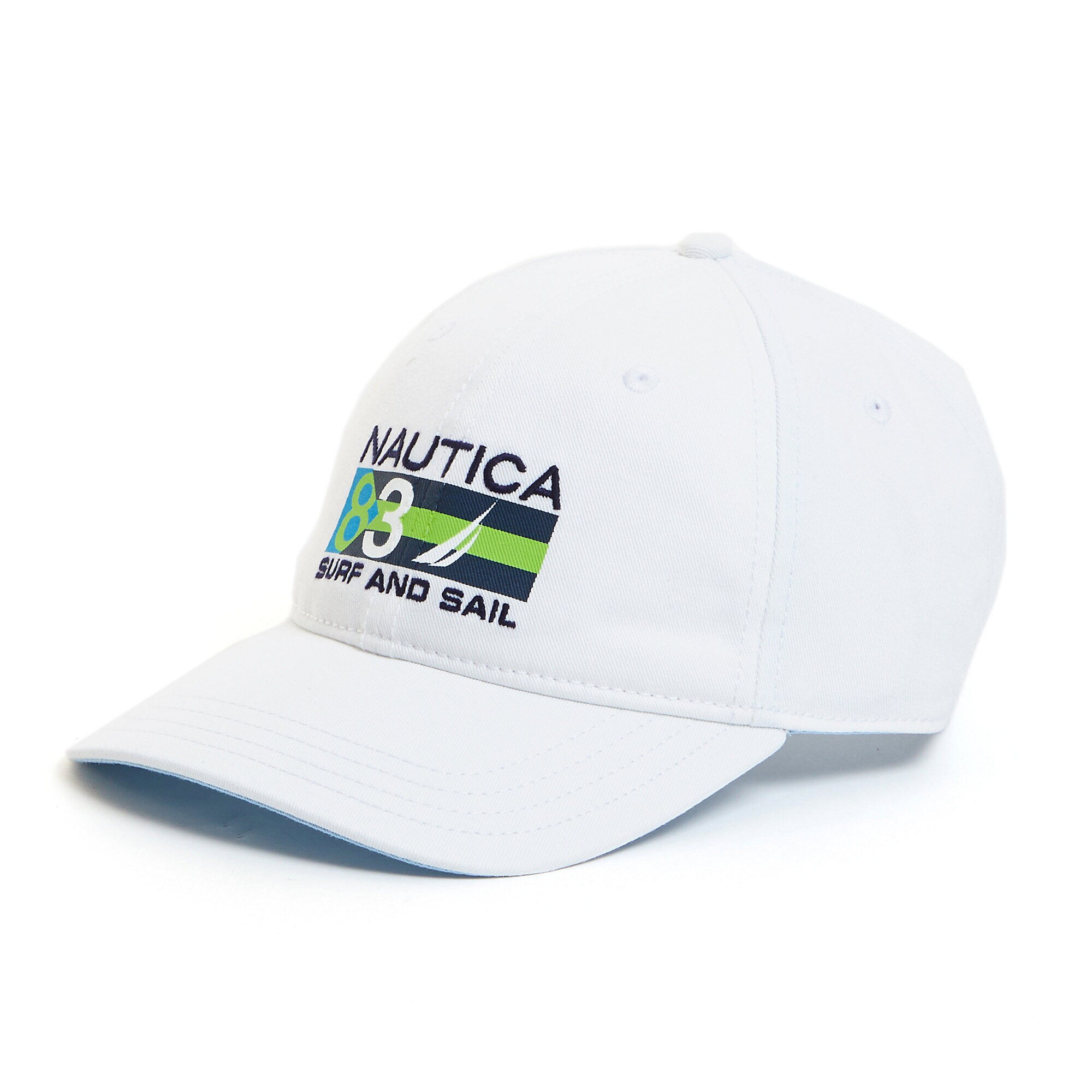 Nautica '83 Surf & Sail Baseball Cap,Bright White,large