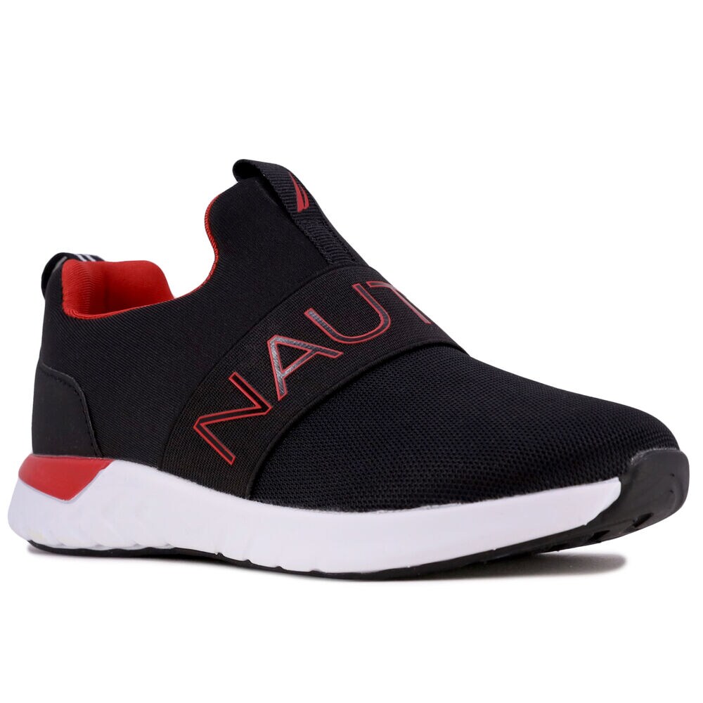 BOYS' LOGO SLIP-ON SNEAKER,Black,large