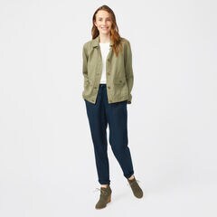 SUSTAINABLY CRAFTED STRIPE TRIM LIGHTWEIGHT JACKET,Teal Wave,large