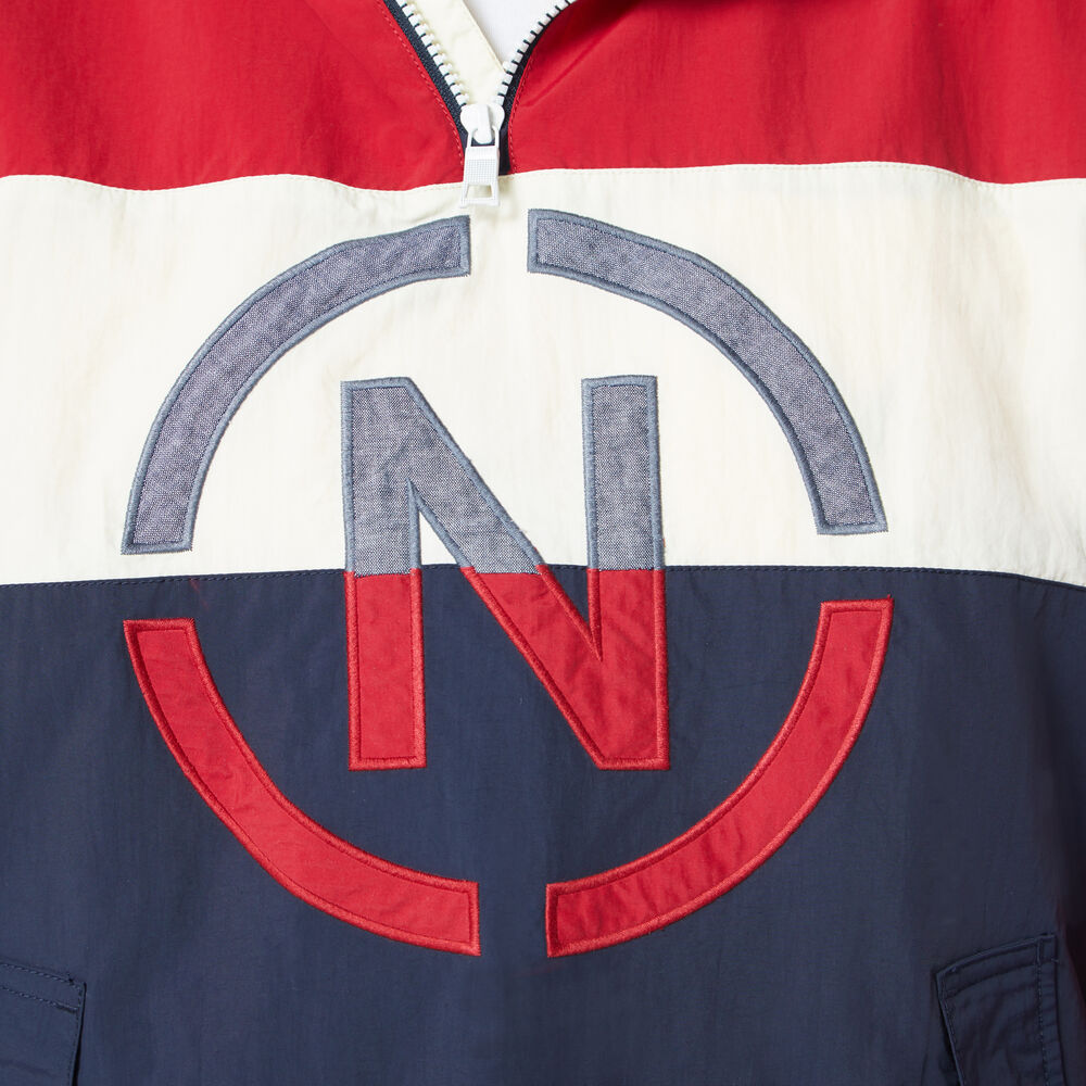 NAUTICA JEANS CO. PULL OVER ANORAK JACKET,Nautica Red,large