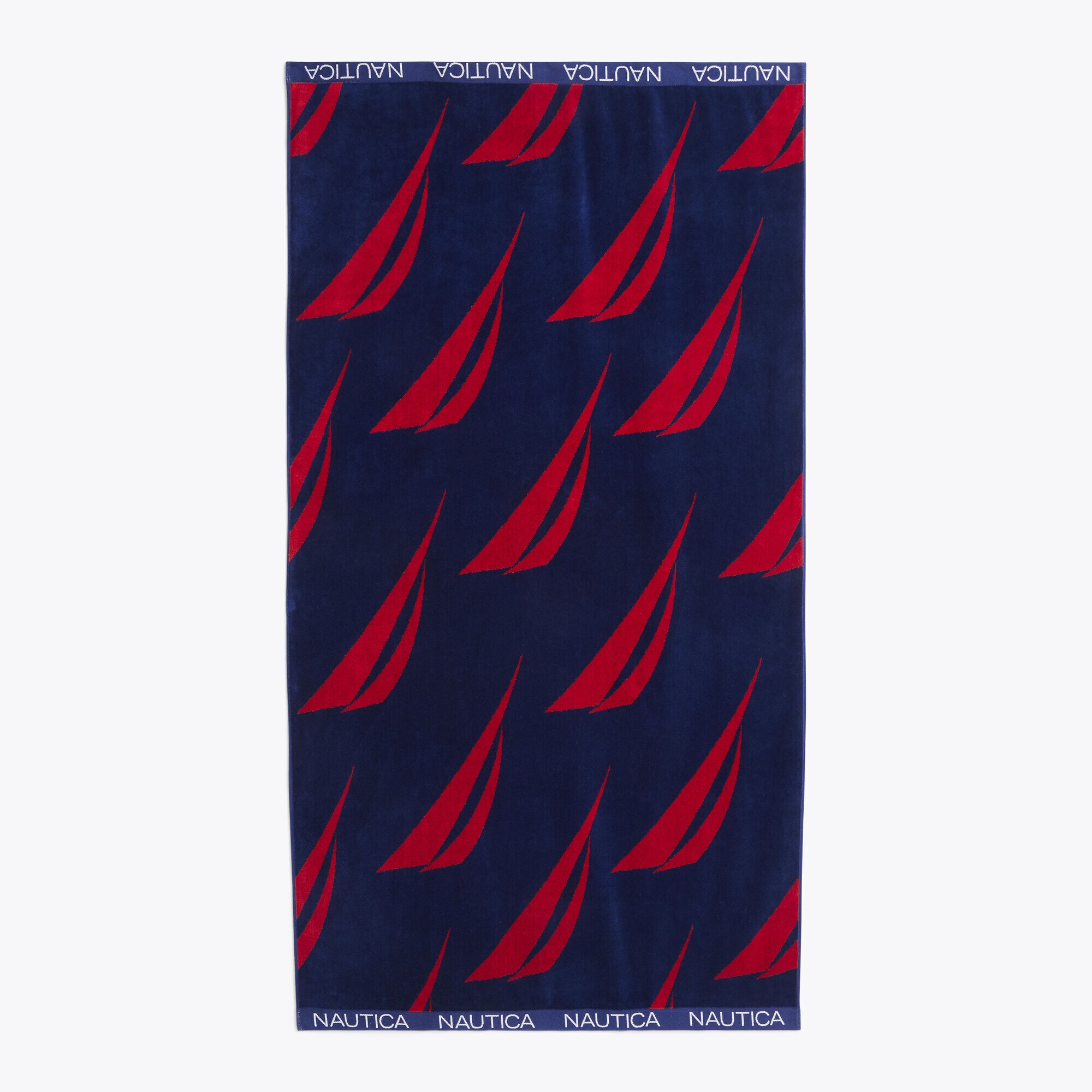 BRAND ICON JACQUARD PRINT BEACH TOWEL,Sky Blaze,large