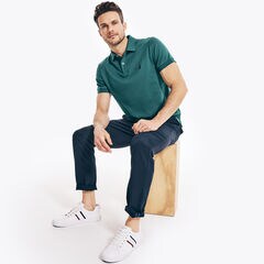 SLIM FIT INTERLOCK POLO,Shaded Spruce,large