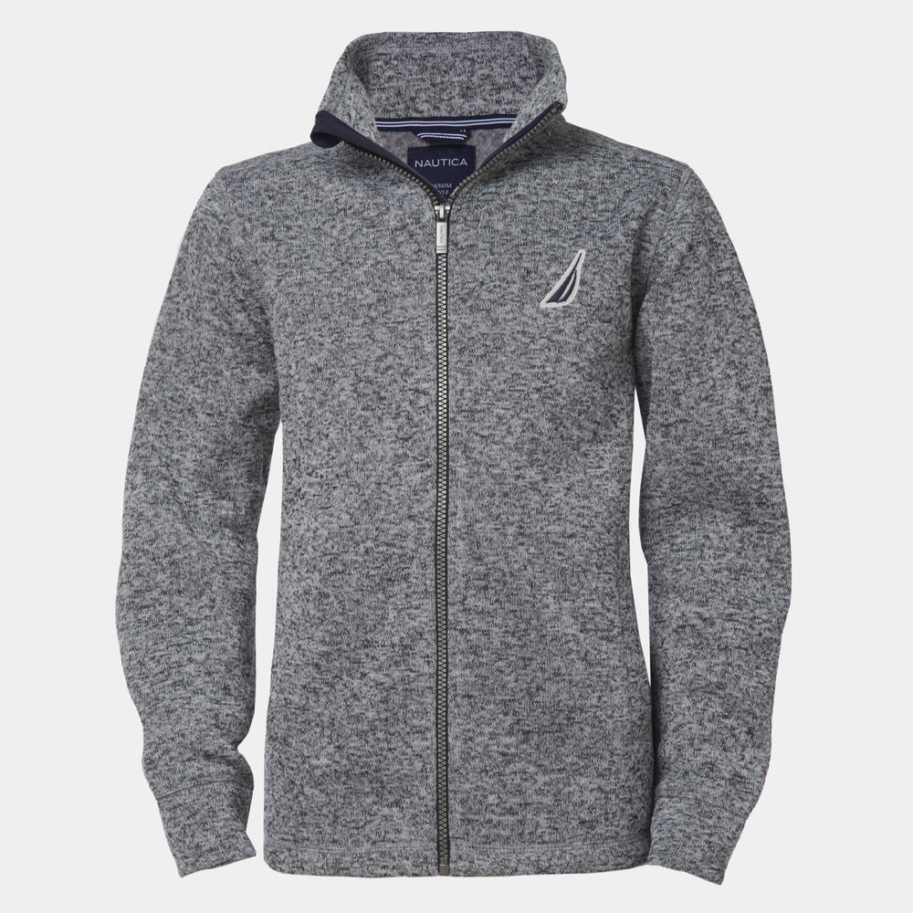 LITTLE BOYS' BRAND ICON FULL-ZIP FLEECE (4-7),Gunmetal Grey,large