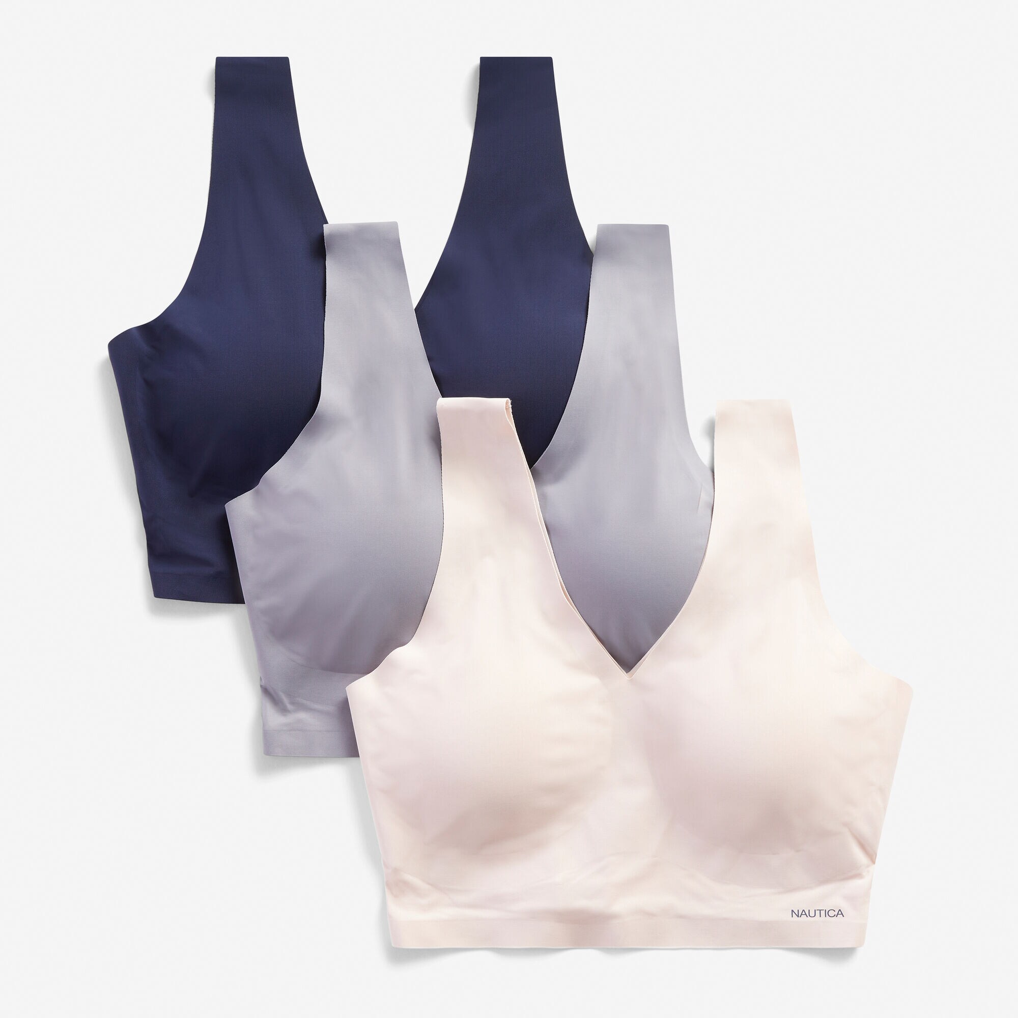 SEAMLESS LOGO BRALETTES, 2-PACK,Navy,large
