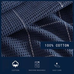 Bridgeport Waffle Grid Navy Full/Queen Blanket,Bali Bliss,large