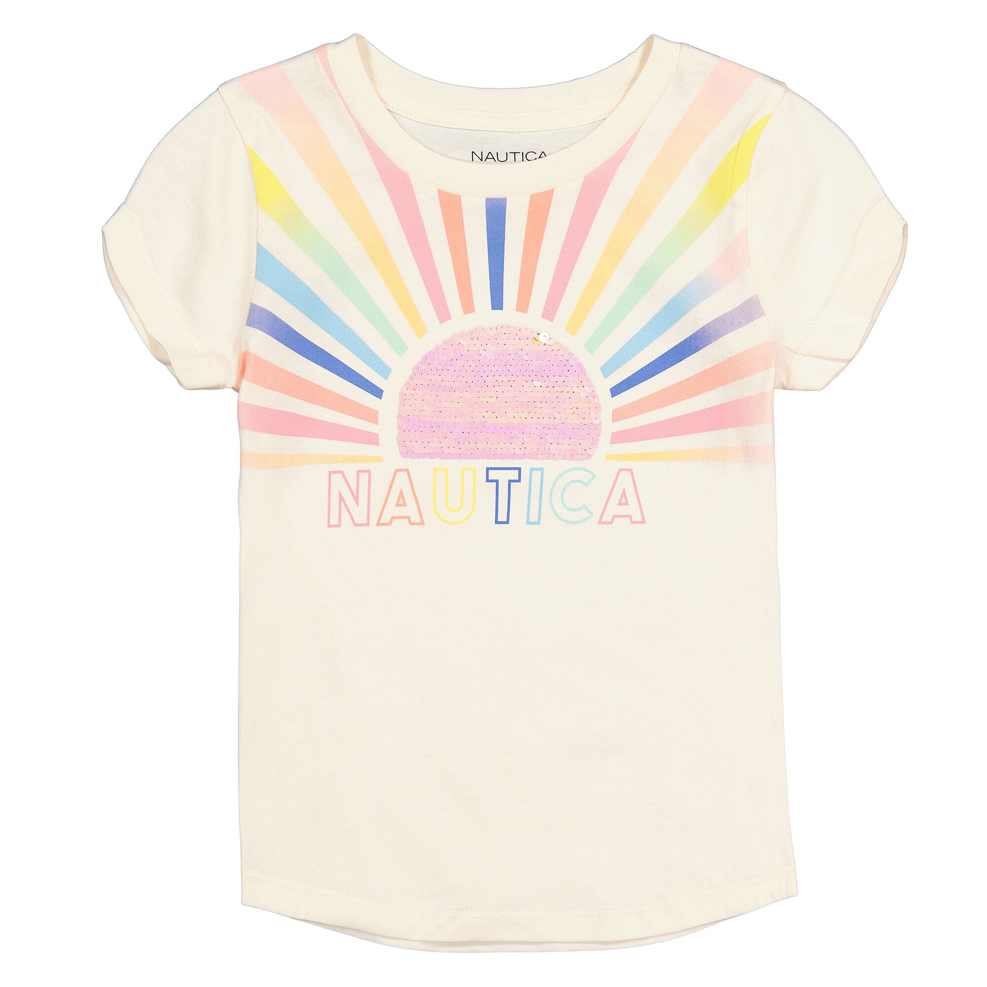 GIRLS' OMBRE SUN T-SHIRT (7-16),White Cap,large