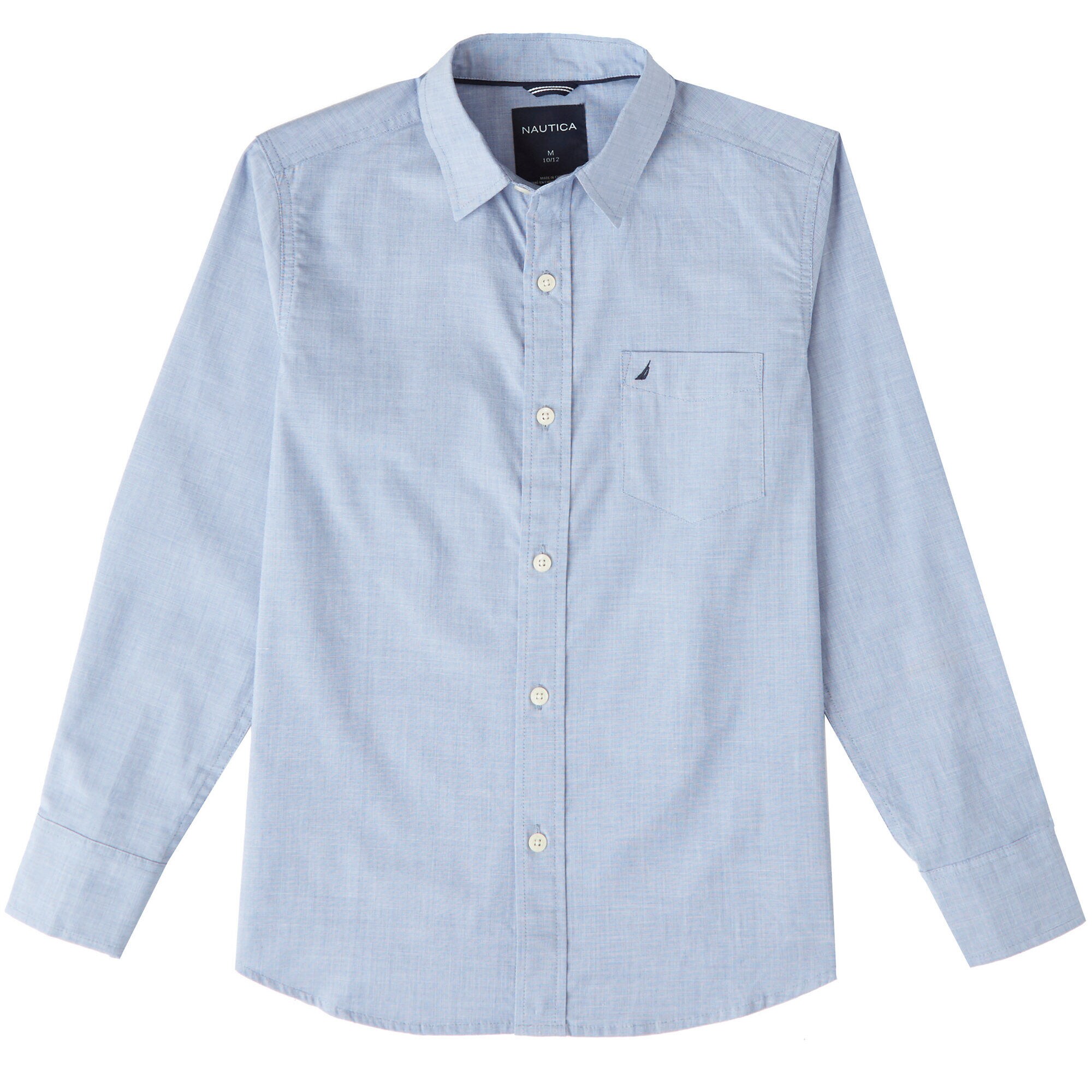 Boys' Chambray Shirt (8-16),Delphinium Blue,large
