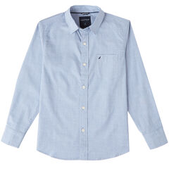 Boys' Chambray Shirt (8-16),Delphinium Blue,large