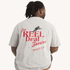 Big & Tall The Reel Deal Tavern Graphic T-Shirt,Grey Heather,large