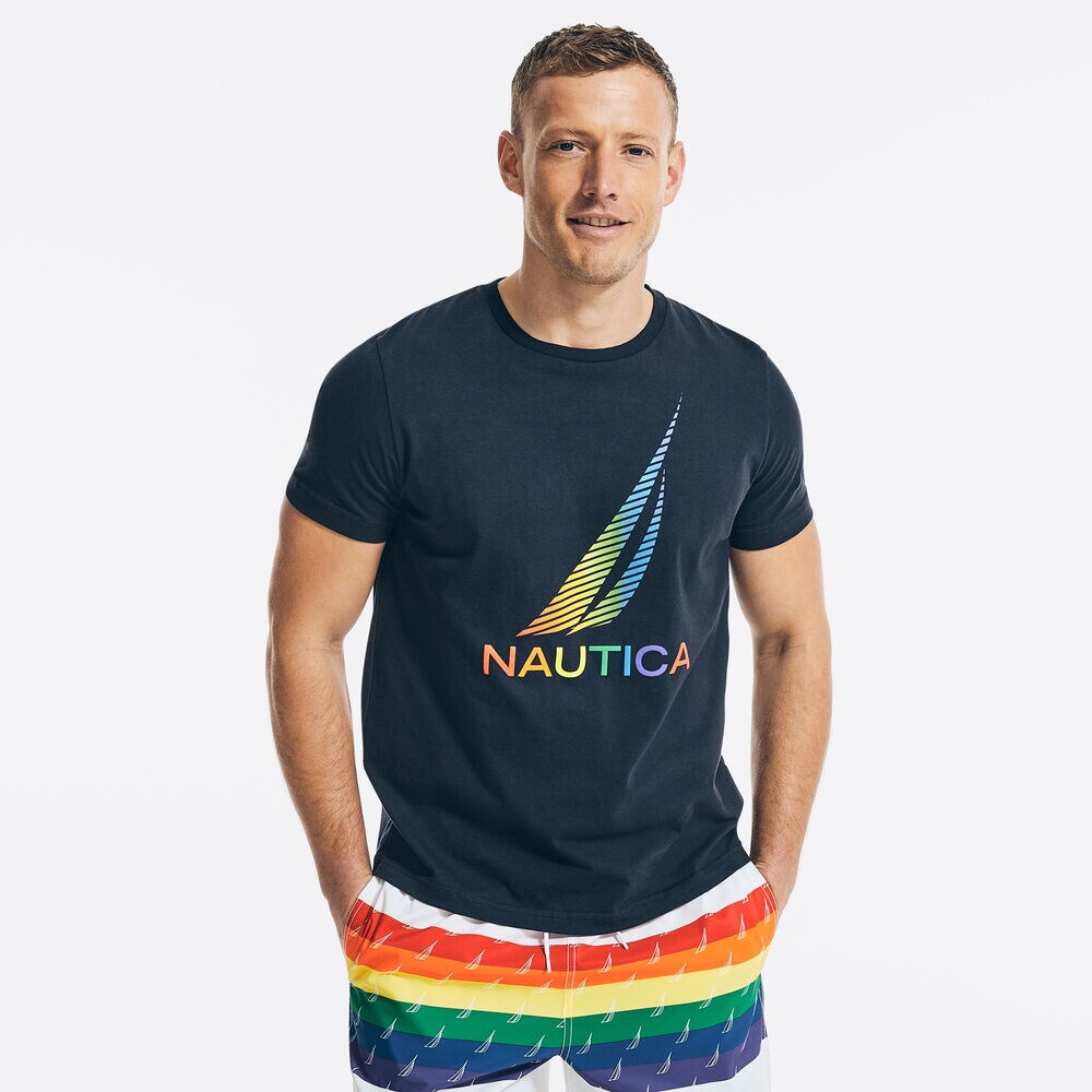 PRIDE GRAPHIC T-SHIRT,Navy,large