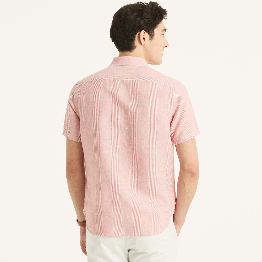 Nautica Jeans Co. Linen Short-Sleeve Shirt,Sailor Red,large