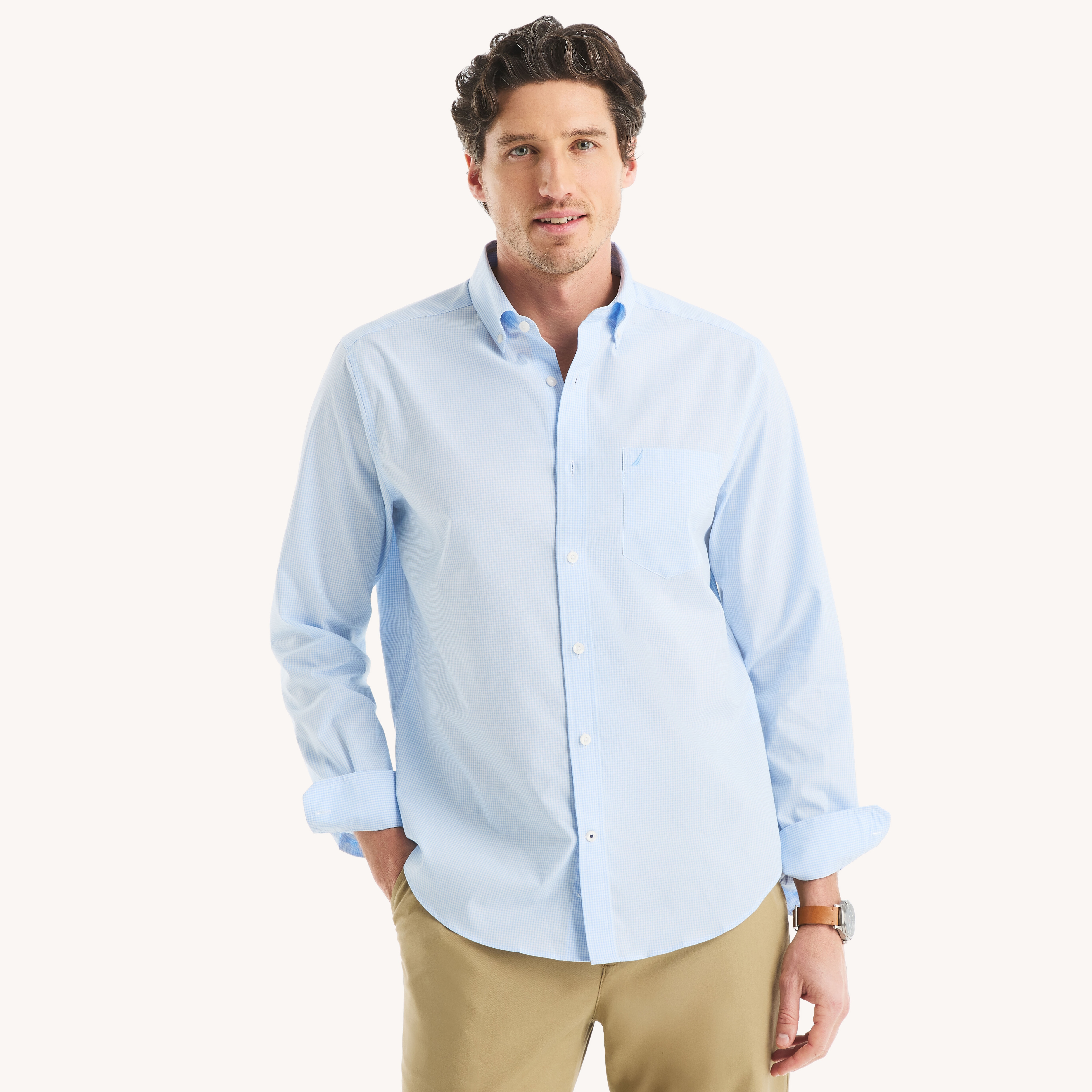 Classic Fit Wrinkle-Resistant Plaid Shirt | Nautica