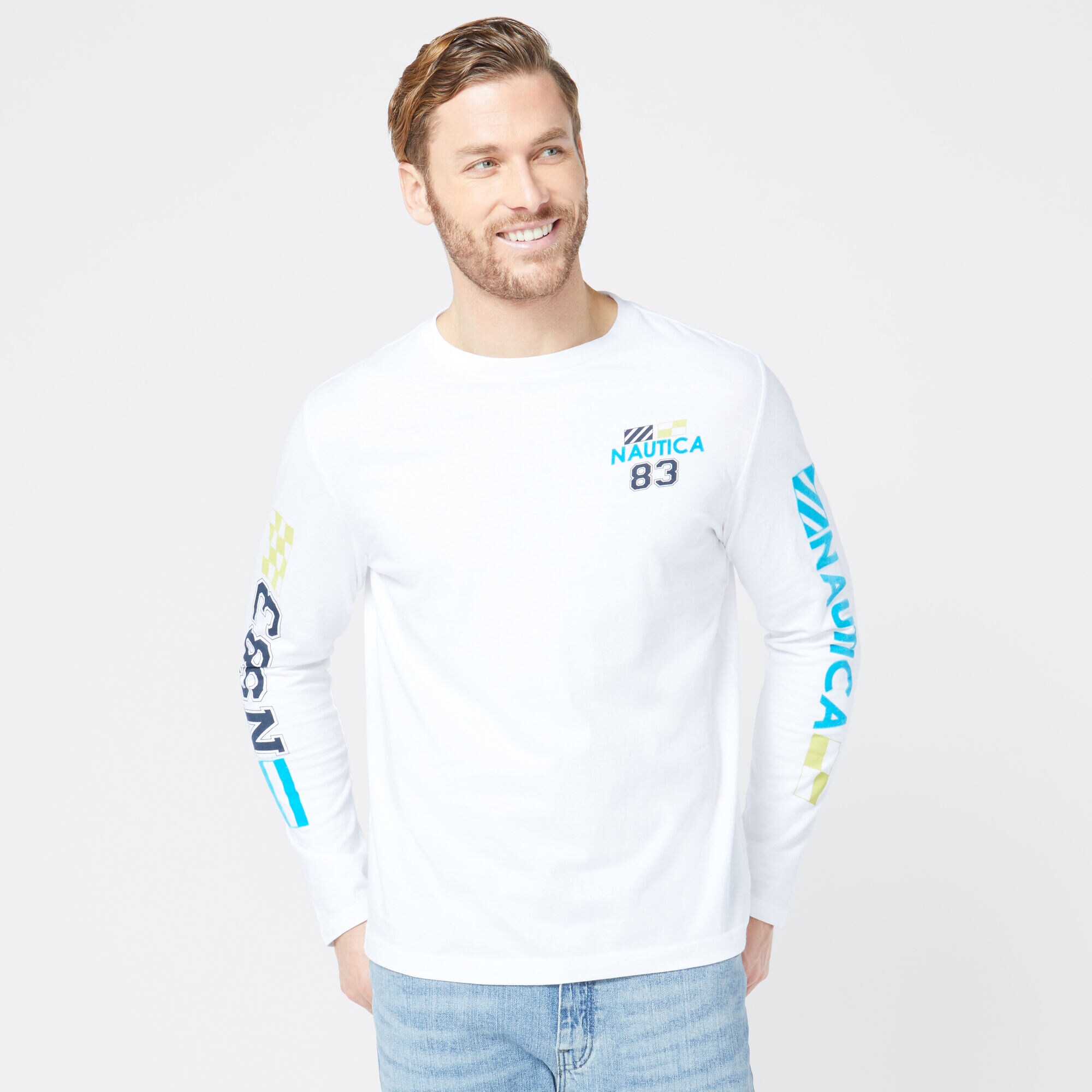 Ns 83 Logo Graphic Long Sleeve T Shirt Nautica