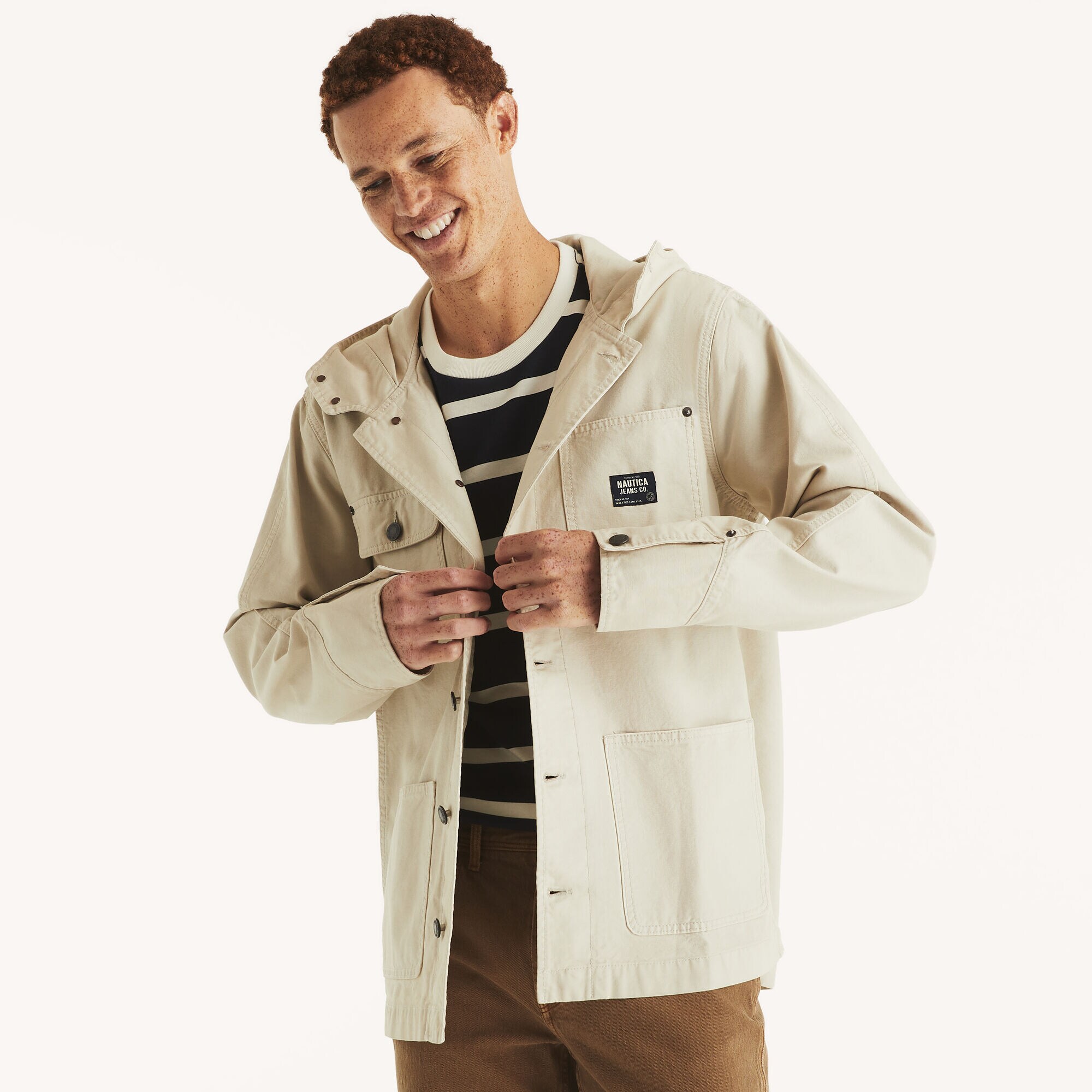 Nautica Jeans Co. Chore Jacket,Cement,large