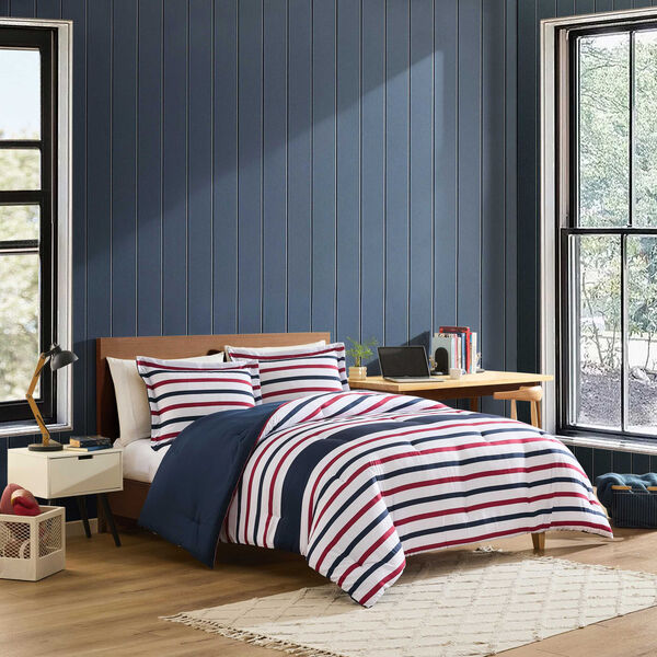 Clove Hitch Stripe Blue King Comforter Set