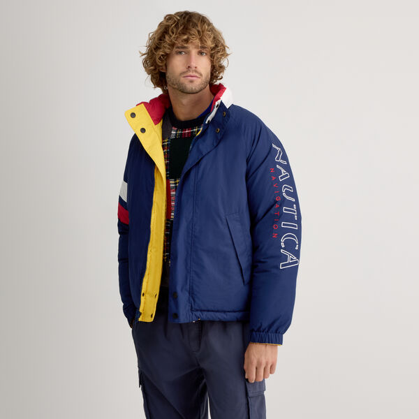 Reversible Mock-Neck Puffer Jacket