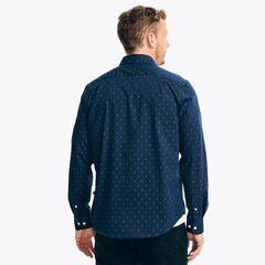 Classic Fit Wrinkle-Resistant Shirt,Navy,large