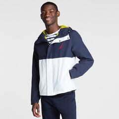 Colorblock Hooded Jacket,Navy,large
