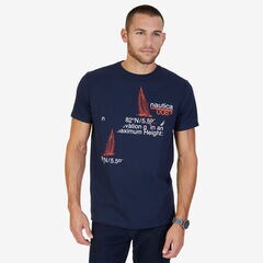 "Navigate Life" Graphic T-Shirt,Navy,large