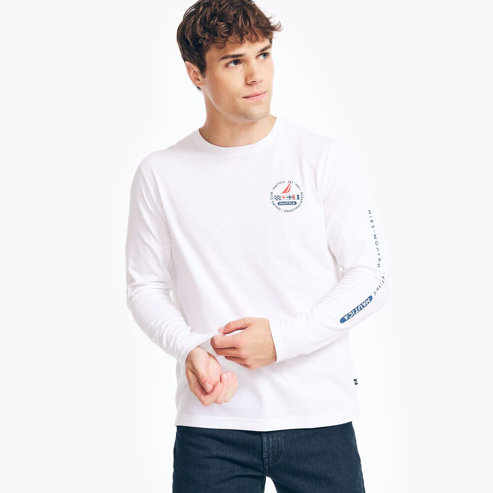 LONG-SLEEVE GRAPHIC T-SHIRT,Sail White,large
