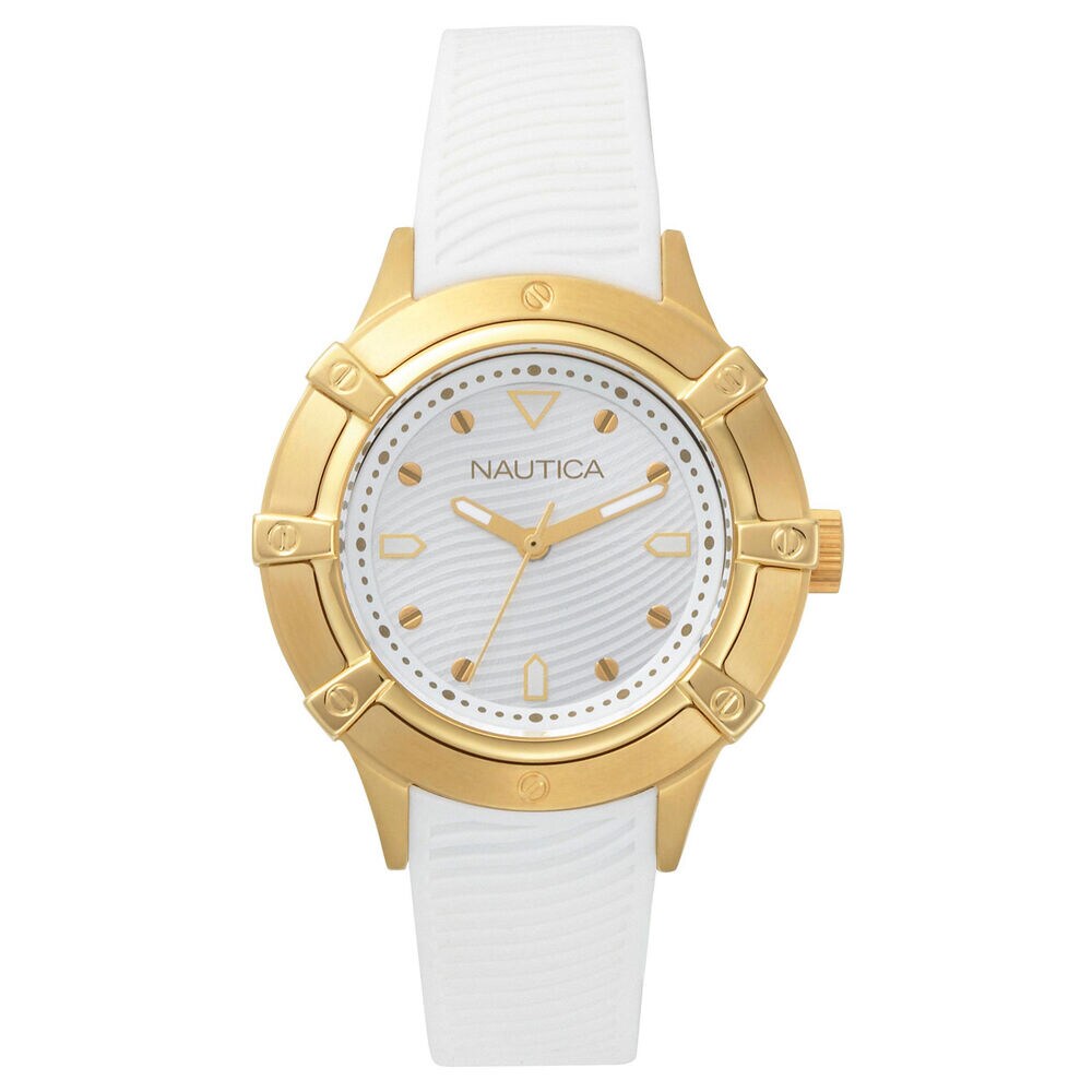 Capri White Silicone Watch,Bright White,large