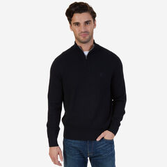 Quarter-Zip Sweater,True Black,large