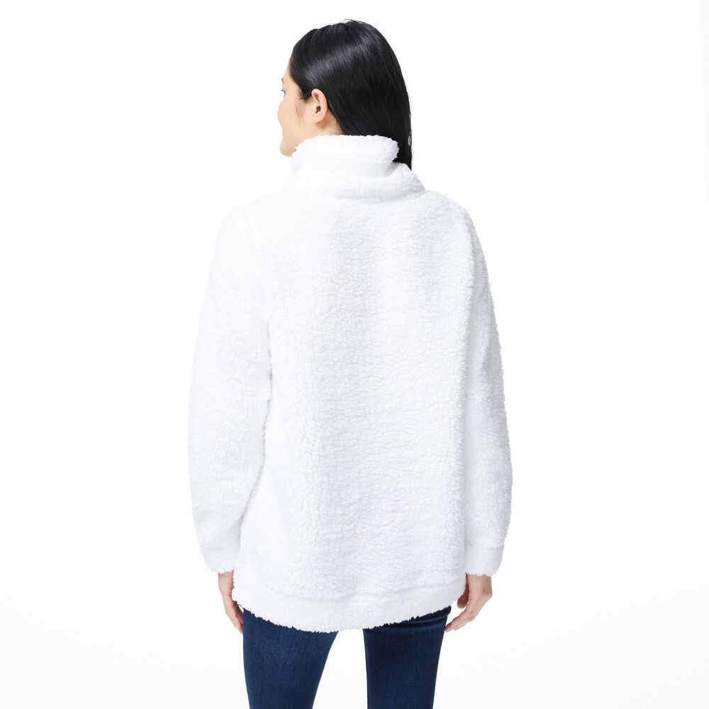 SHERPA MOCK NECK SWEATER,Bright White,large