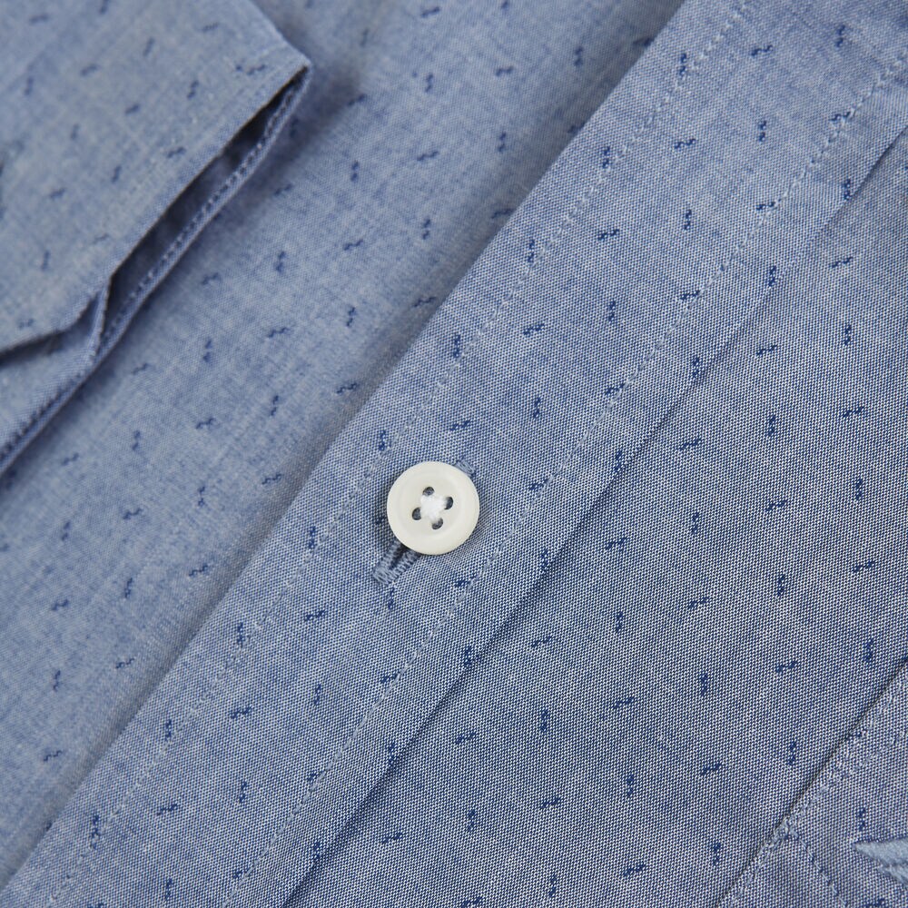 SLIM FIT WRINKLE-RESISTANT PRINTED SHIRT,Estate Blue,large