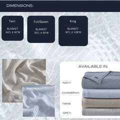 Chevron Blue King Blanket,Sea Mist,large
