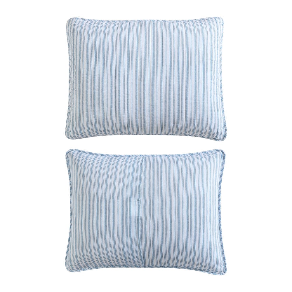 Coleridge Stripe Blue Full Queen Quilt-Sham Set,Navy Dusk,large