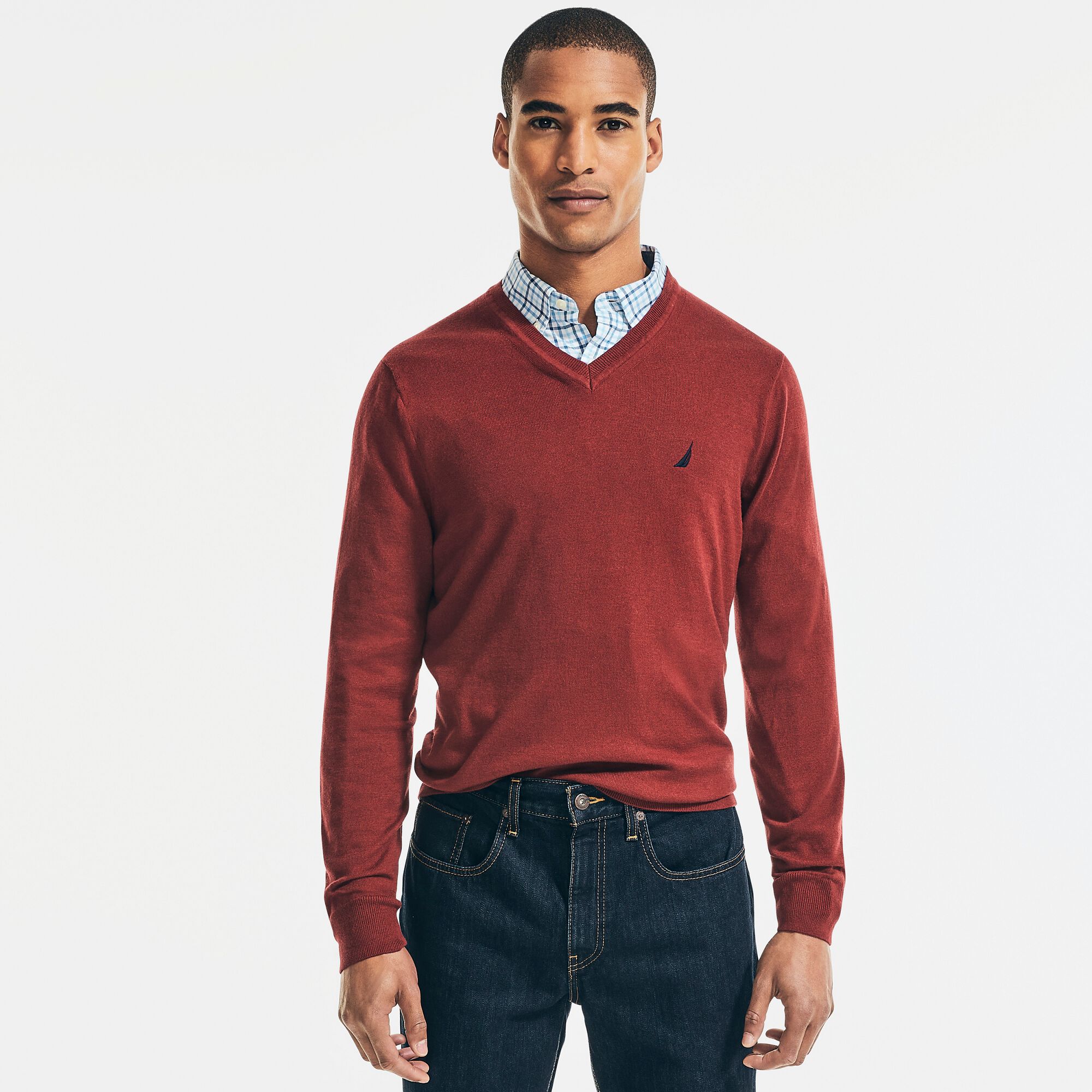 NAVTECH V-NECK SWEATER,Flamingo,large