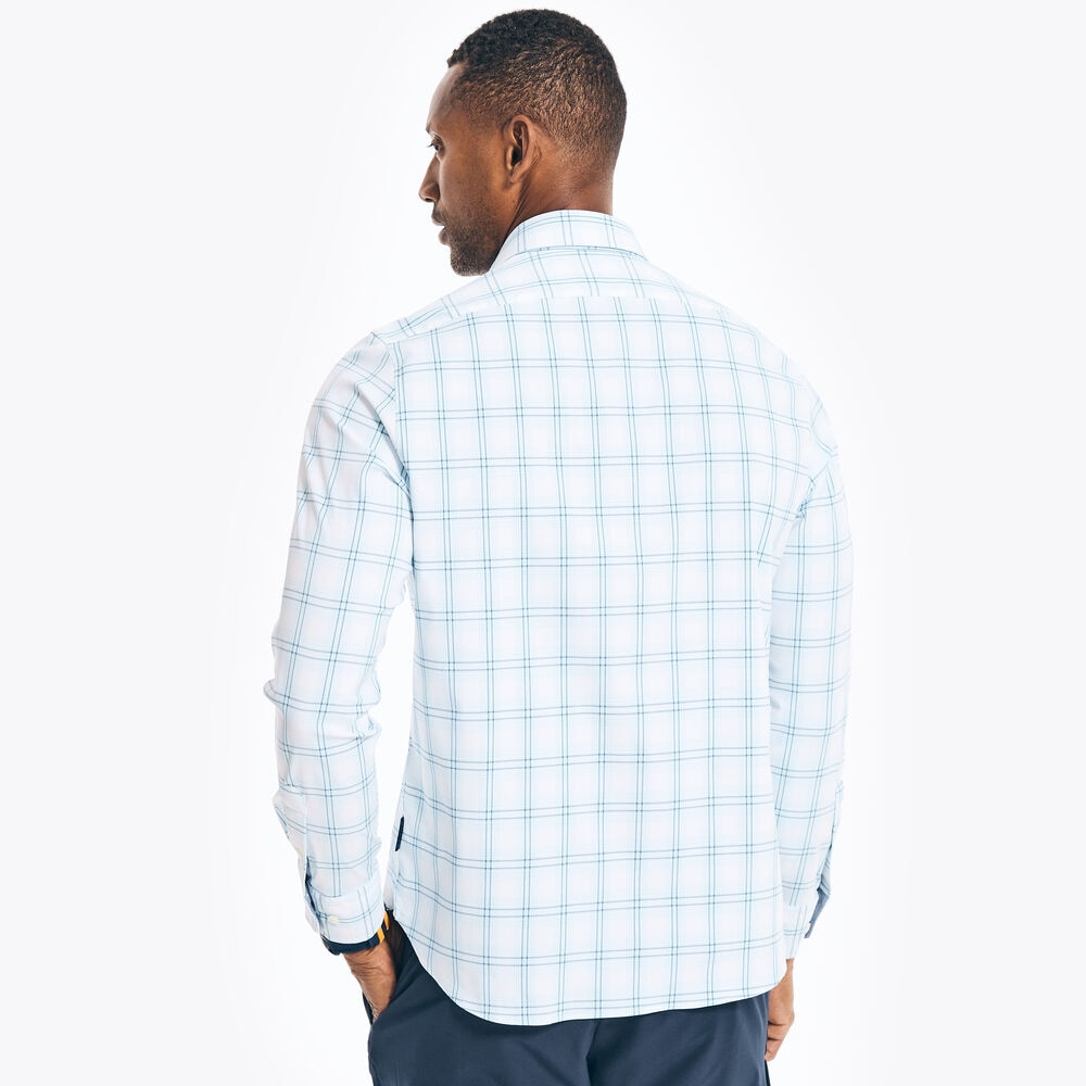 NAVTECH SLIM FIT PLAID SHIRT,Bright White,large